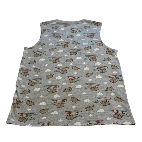 🌷3/$15🌷Pusheen The Cat All Over Print Sleeveless Tank Top - Picture 2 of 8